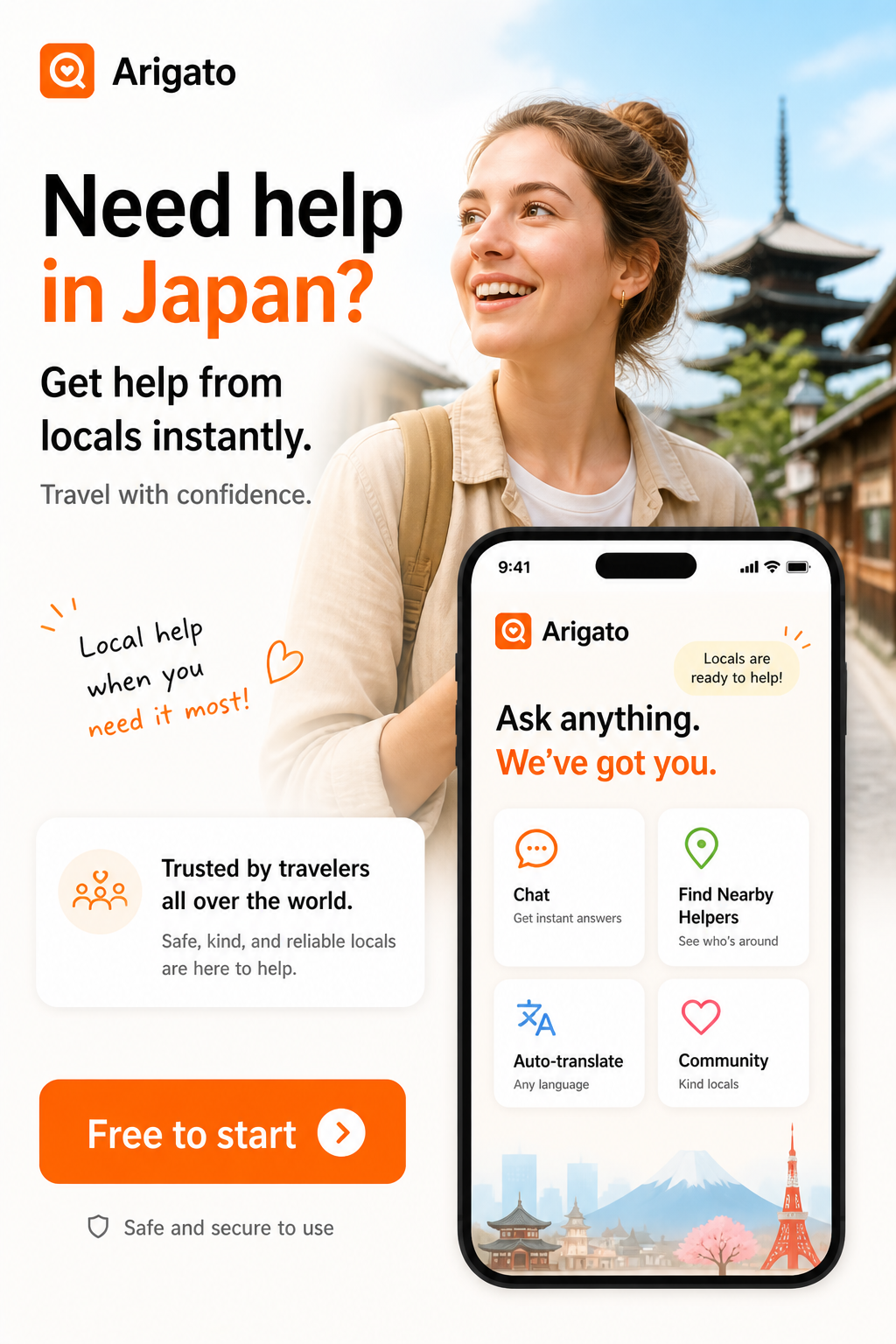 Traveler getting help in Japan